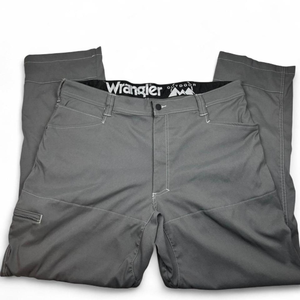 Wrangler Outdoor Mens Gray Cargo Pants Size 40x30 Straight Fit Utility Carpenter